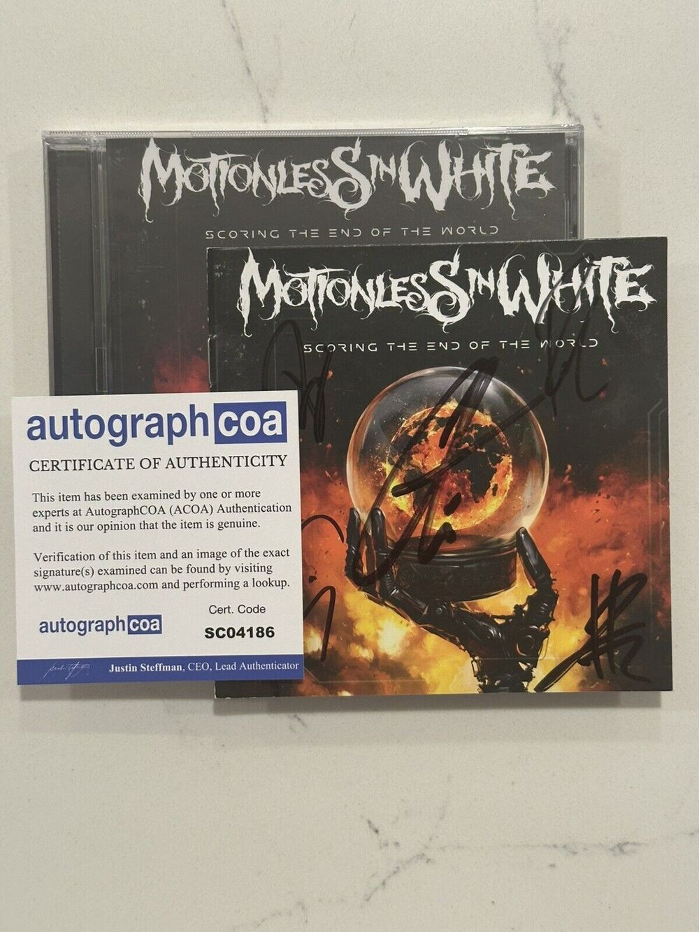 Motionless In White SIGNED Scoring The End Of The World CD COA AUTOGRAPHED #1